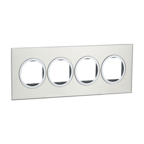 Legrand Arteor 8M Stainless Steel Cover Plate With Frame, 5765 86